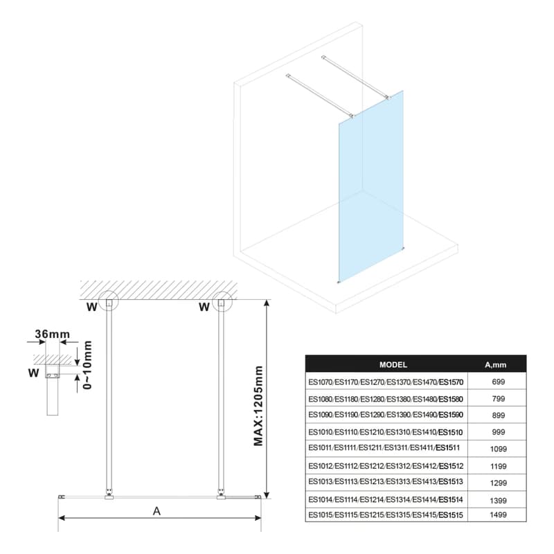 POLYSAN - ESCA dymové mat sklo 667x2100 ES1470 3