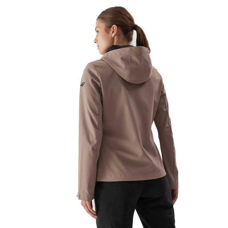 Dámska turistická bunda 4F SOFTSHELL JACKET-AW23TSOFF152-82S-LIGHT BROWN 2