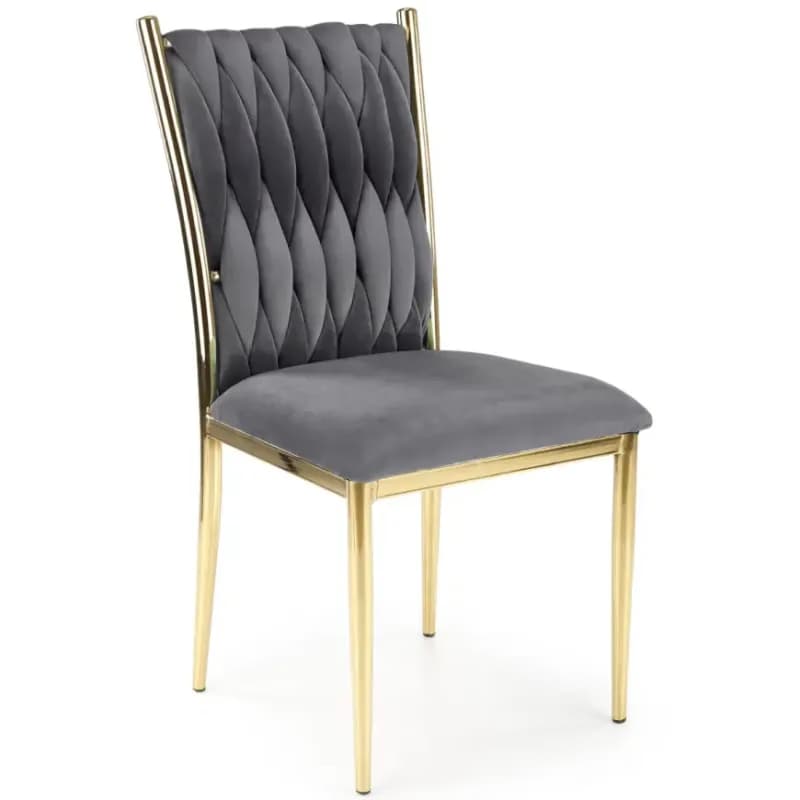 Stolička K436 Velvet/Chrome Šedá/Zlatý 1