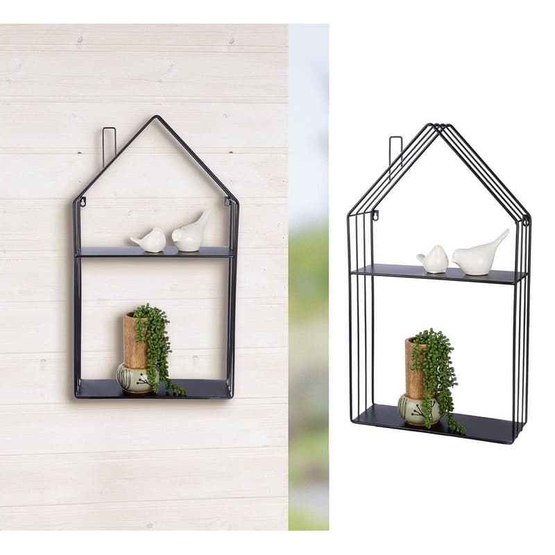 Kovová nástenná polica "Haus" 1