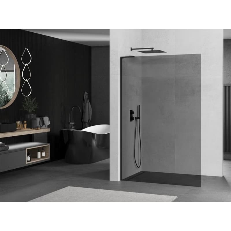 MEXEN/S - Kioto L Sprchová zástena WALK-IN 70 x 200, grafit, čierna 800-070-103-70-40 2