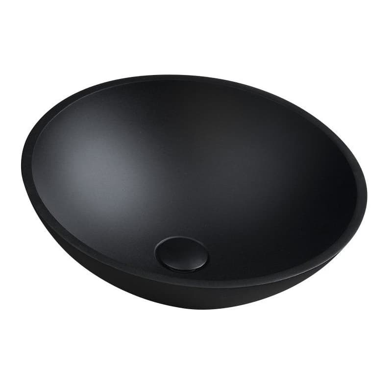 SAPHO - TELICA sklenené umývadlo na dosku priemer 42cm, čierná mat TY181B