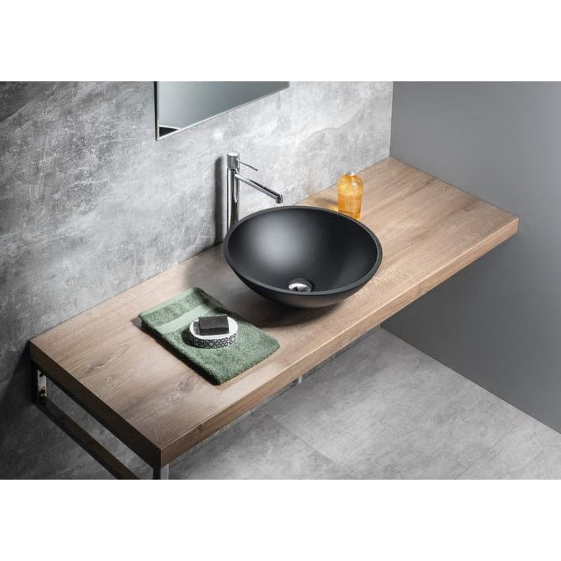SAPHO - TELICA sklenené umývadlo na dosku priemer 42cm, čierná mat TY181B 6