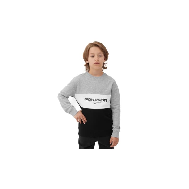 Chlapčenská mikina 4F JUNIOR SWEATSHIRT-JAW23TSWSM630-27M-COLD LIGHT GREY MELANGE 1