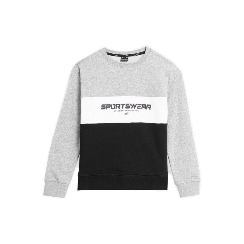 Chlapčenská mikina 4F JUNIOR SWEATSHIRT-JAW23TSWSM630-27M-COLD LIGHT GREY MELANGE 4