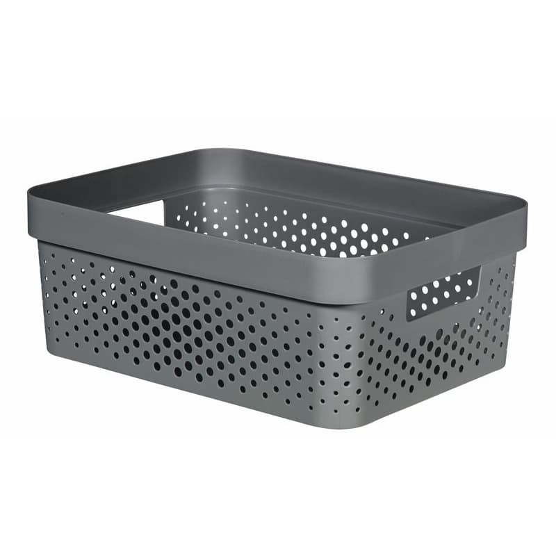 CURVER Úložný box INFINITY DOTS 11l recyklovaný plast | tmavosivá