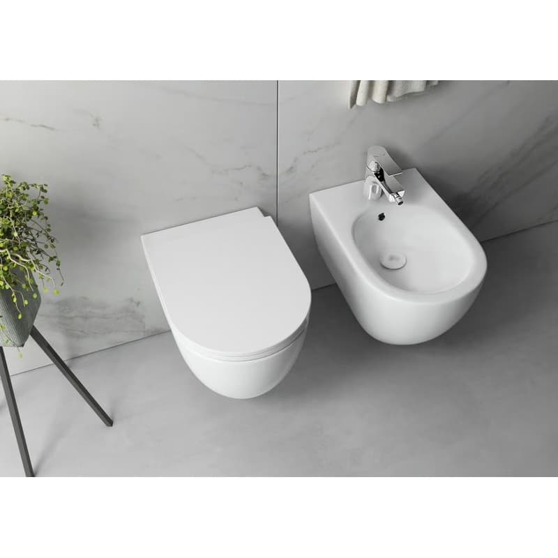 ISVEA - INFINITY závesná WC misa, Rimless, 36,5x53cm, matná biela 10NF02004-2L 3