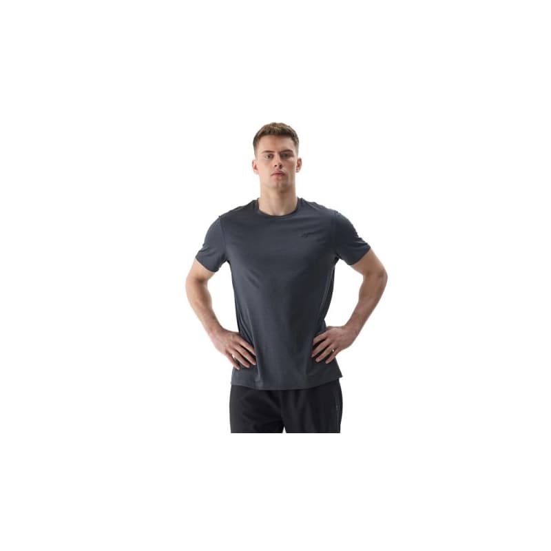 Pánske tréningové tričko s krátkym rukávom 4F TSHIRT FNK-WSS24TFTSM599-20M-DEEP BLACK MELANGE 1