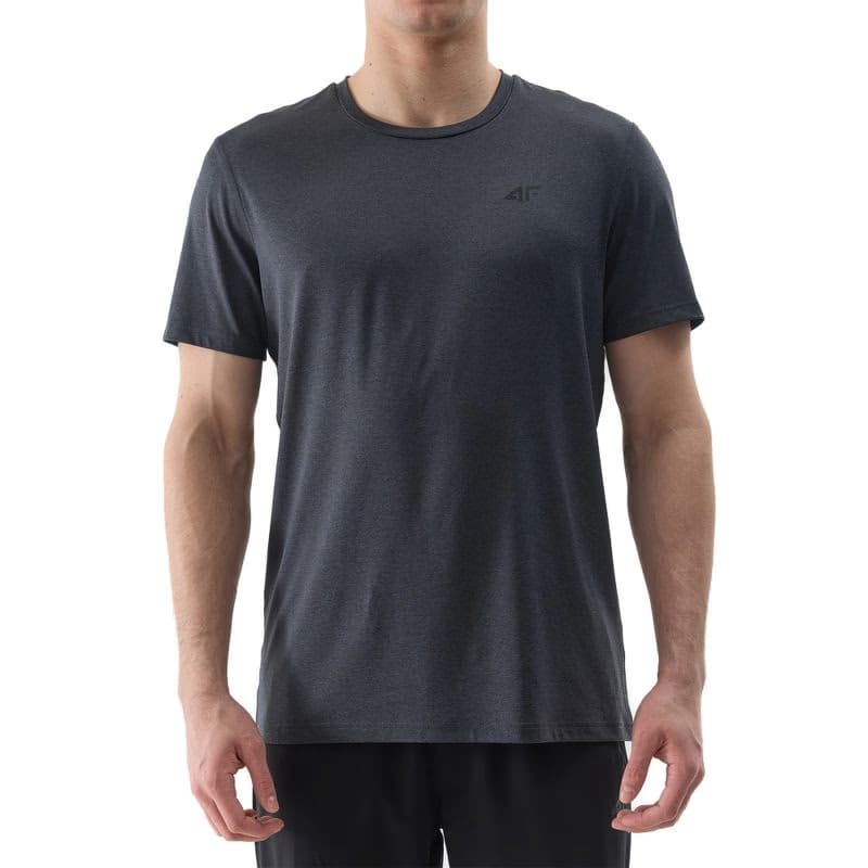 Pánske tréningové tričko s krátkym rukávom 4F TSHIRT FNK-WSS24TFTSM599-20M-DEEP BLACK MELANGE 2