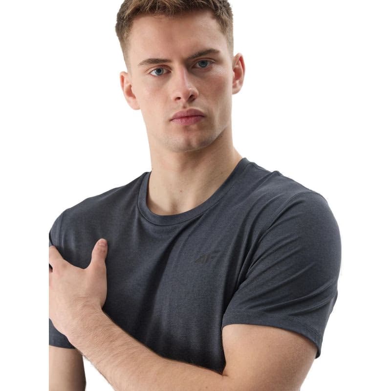 Pánske tréningové tričko s krátkym rukávom 4F TSHIRT FNK-WSS24TFTSM599-20M-DEEP BLACK MELANGE 3