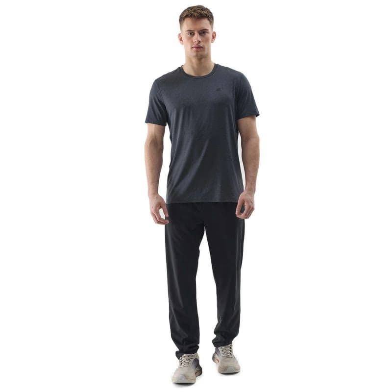 Pánske tréningové tričko s krátkym rukávom 4F TSHIRT FNK-WSS24TFTSM599-20M-DEEP BLACK MELANGE 5