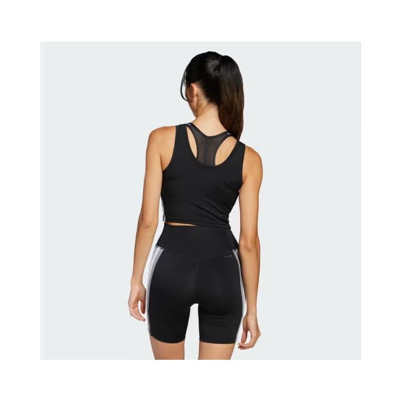 Dámske tréningové tielko ADIDAS WE 3S CROP TANK BLACK WHITE 3