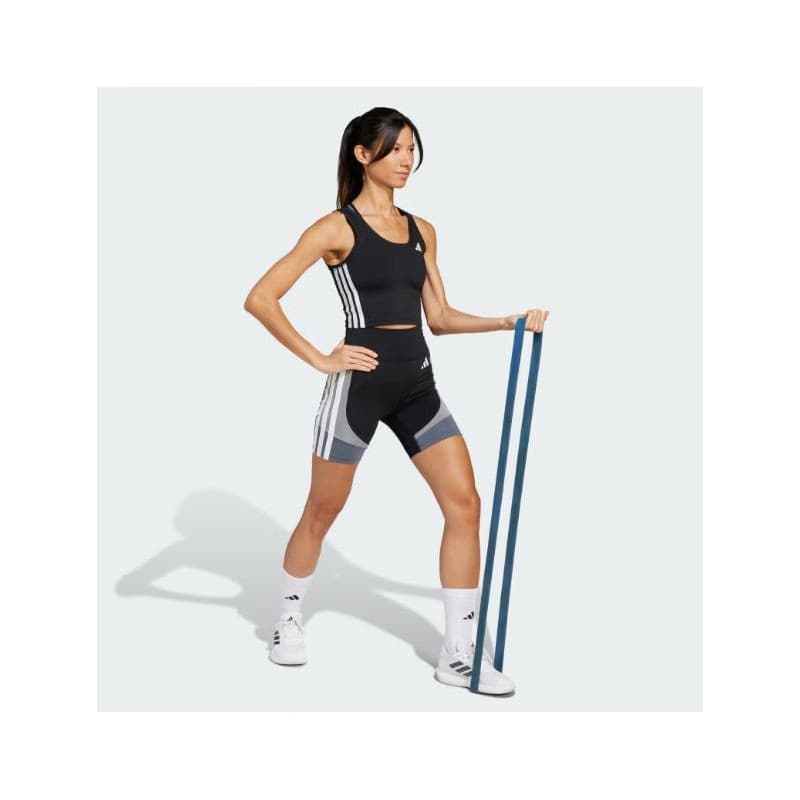 Dámske tréningové tielko ADIDAS WE 3S CROP TANK BLACK WHITE 4