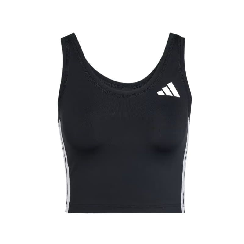 Dámske tréningové tielko ADIDAS WE 3S CROP TANK BLACK WHITE 6
