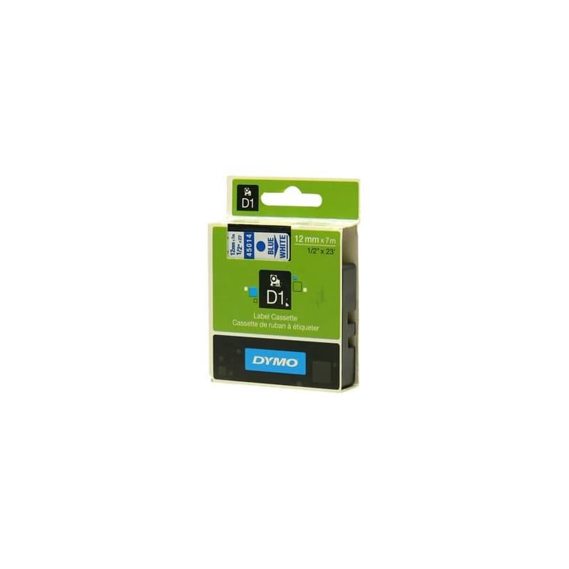 Dymo originál páska do tlačiarne štítkov, Dymo, 45014, S0720540, modrý tlač/biely podklad, 7m, 12mm, D1 3