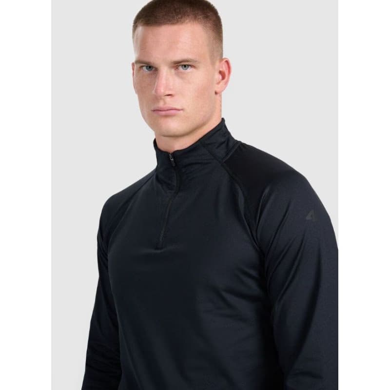 Pánska zateplená lyžiarska mikina s 1 2 zipsom 4F BRUSHED UNDERWEAR M101-WAW25UBRUM101-20S-DEEP BLACK 2