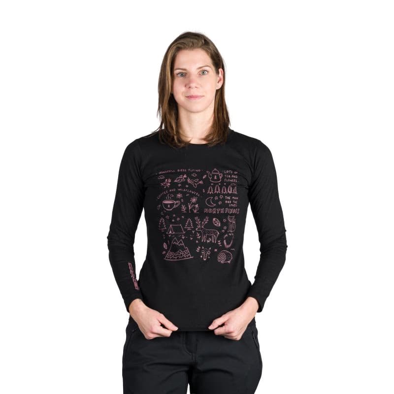Dámske turistické tričko s dlhým rukávom NORTHFINDER RIYA-269black 2