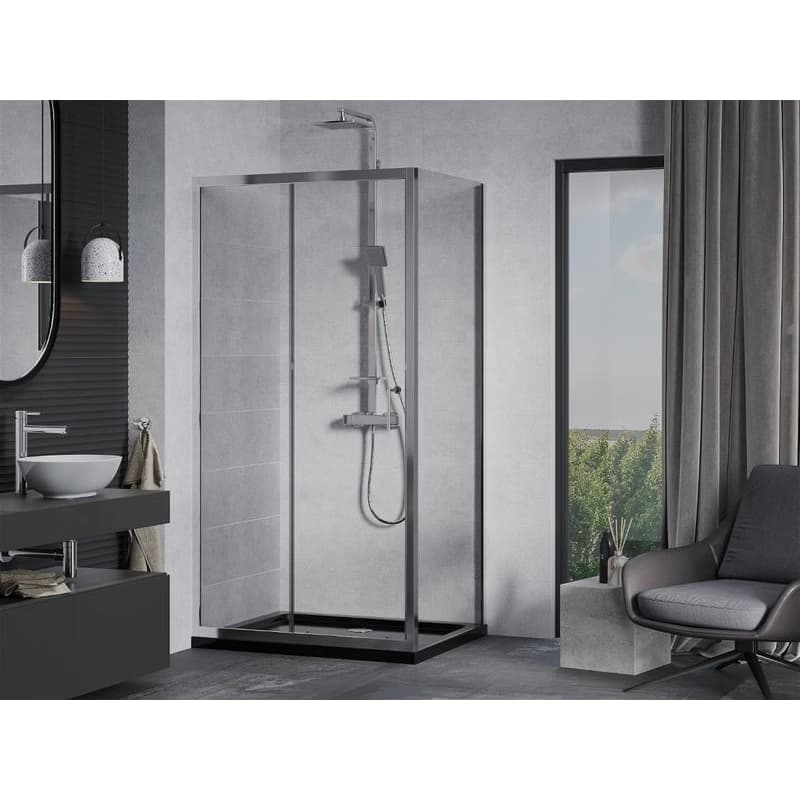MEXEN/S - Apia Sprchovací kút 110x100, transparent, chróm + vanička so sifónom 840-110-100-01-00-4070 2