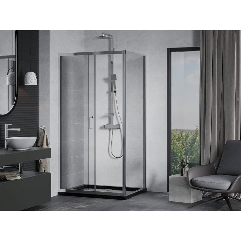MEXEN/S - Apia Sprchovací kút 110x100, transparent, chróm + vanička so sifónom 840-110-100-01-00-4070 3