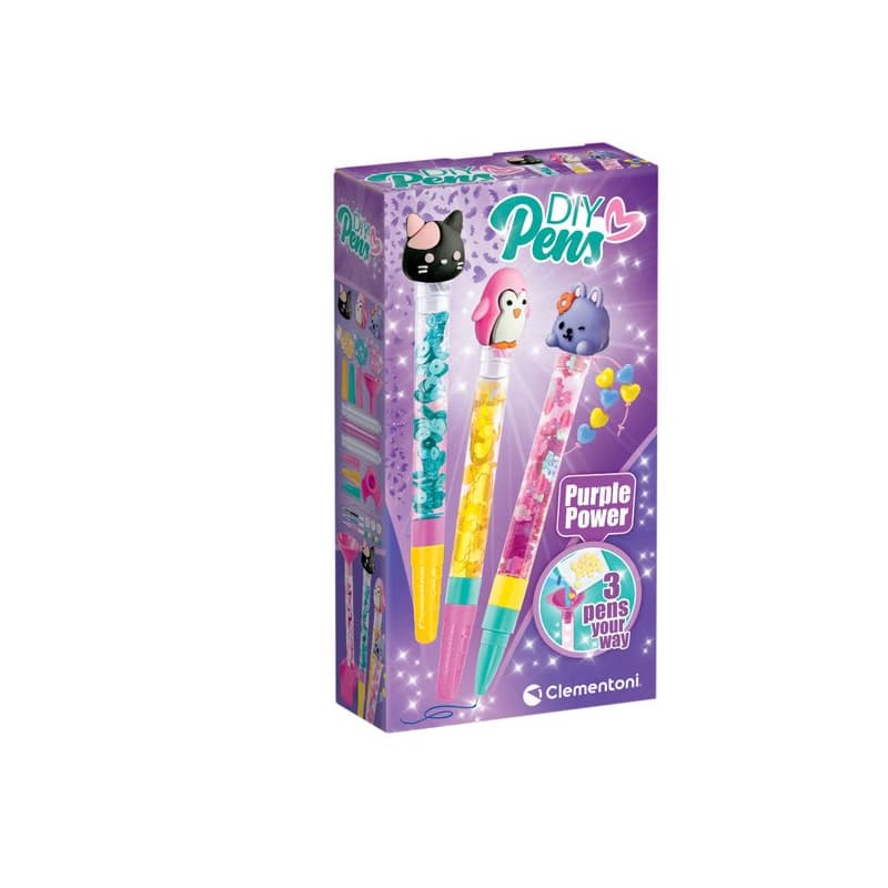 CLEMENTONI Kreatívna súprava na vytvorenie personalizovaných pier/zvýrazňovačov (perá Fantasy-Purple Power) 1