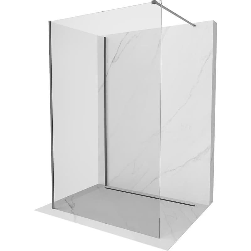 MEXEN/S - Kyoto Sprchová zástena WALK-IN 125 x 110, transparent, grafit metal 800-125-212-95-00-110 1