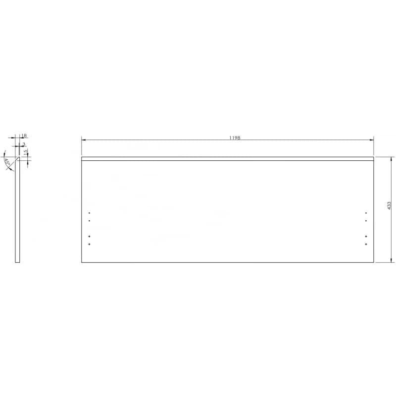 MEXEN - Orio čelo pre kúpeľňovú skrinku 120 x 43,5, grafit mat 91A10-1200-470-1-66 2