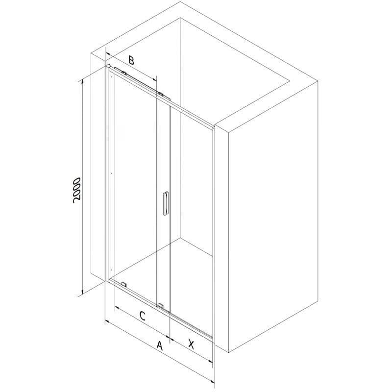 MEXEN - Exo posuvné sprchové dvere 155, transparent, zlatá 8151-155-000-50-00 2