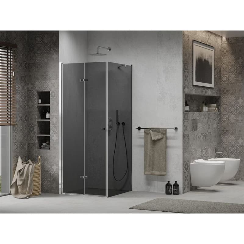 MEXEN/S - LIMA sprchovací kút 80x80, grafit, chróm 856-080-080-01-40 2
