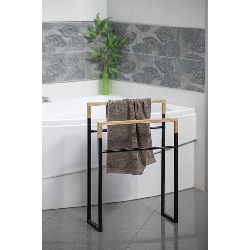 SAPHO - SKA Stojan na uteráky, 550x800x200, čierna mat/dub SKA308 2