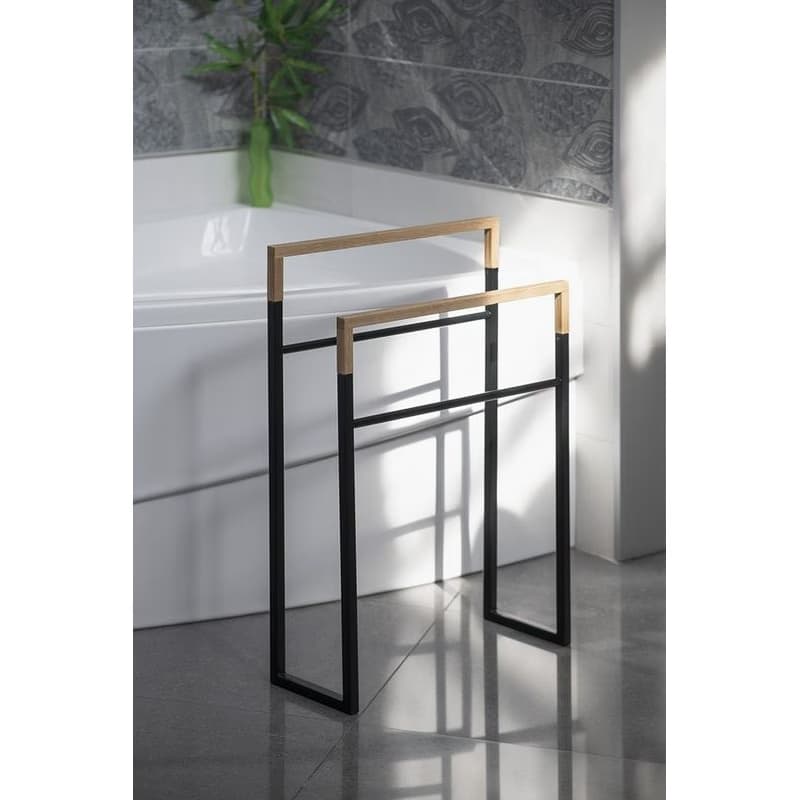SAPHO - SKA Stojan na uteráky, 550x800x200, čierna mat/dub SKA308 3
