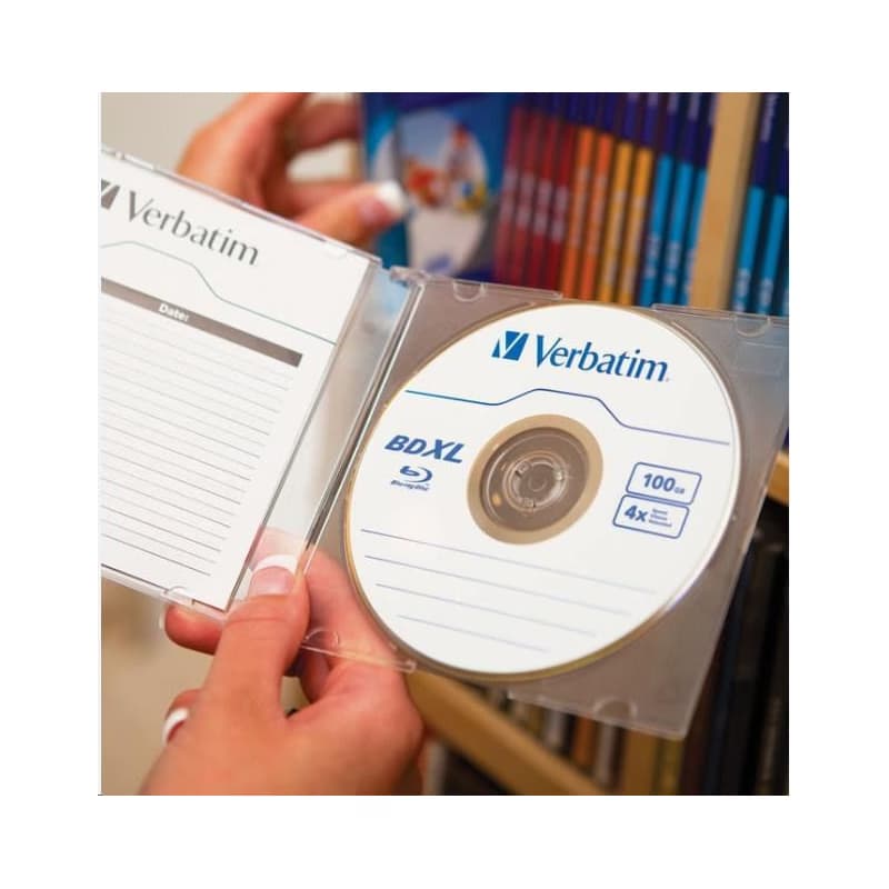 VERBATIM BD-R XL (5-pack) Blue-Ray/Jewel/DL/4x/100GB/ WIDE WHITE INKJET PRINTABLE HARDCOAT SURFACE 2
