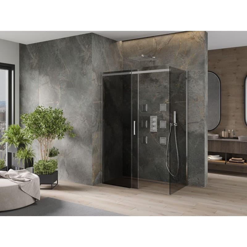 MEXEN/S - OMEGA sprchovací kút 140x80, grafit, chróm 825-140-080-01-40 3