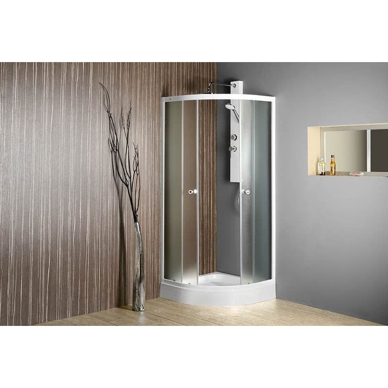 AQUALINE - ARLEN štvrťkruhová sprchová zástena 800x800, sklo Brick BTR800 2