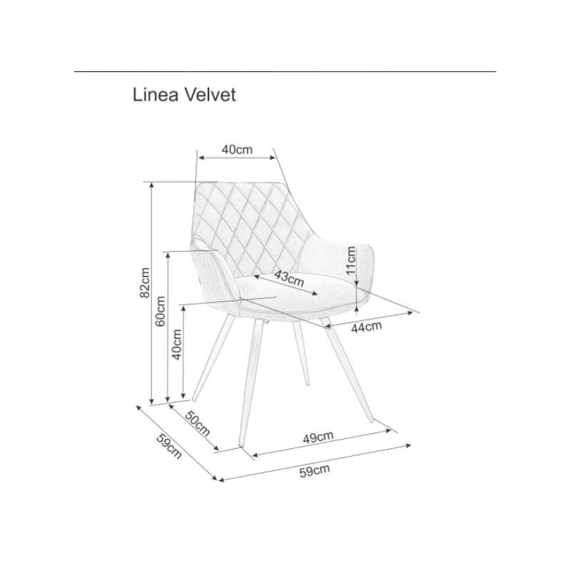 Signal Jedálenská stolička LINEA VELVET | čierna 3