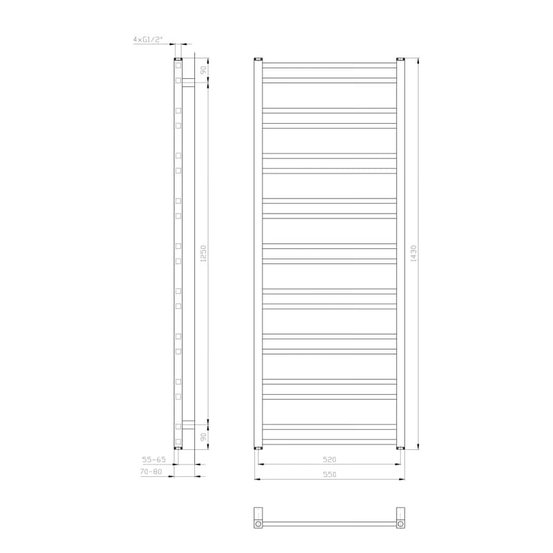 SAPHO - METRO DOS vykurovacie teleso 550x1430 biela IR430T 2