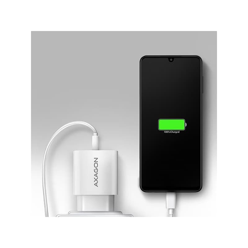 AXAGON ACU-QC18W, nabíjačka do siete 18W, 1x port USB-A, QC3.0/AFC/Apple, biela 6
