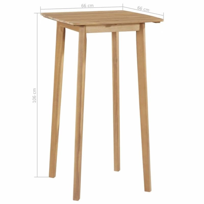 Barový stôl 60x60 cm z akáciového dreva 4