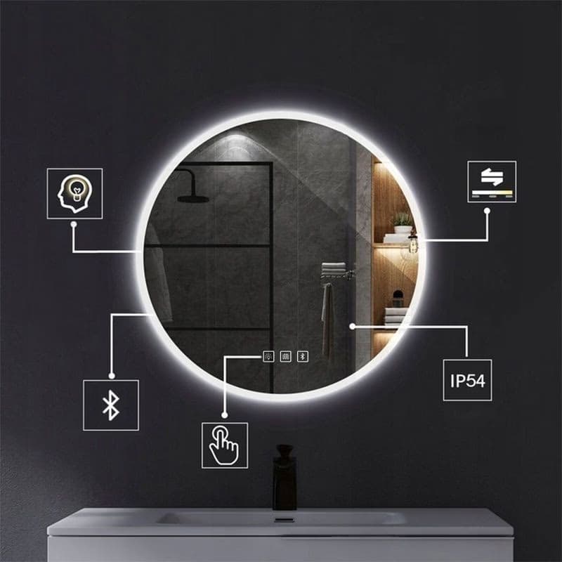 Tutumi - Zrkadlo LED BLUETOOTH FFJ 80cm HOM-06500 6