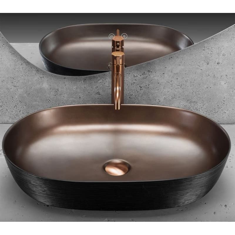 REA - Keramické umývadlo na dosku CLEO 61 Copper Bush / Black REA-U6383 4