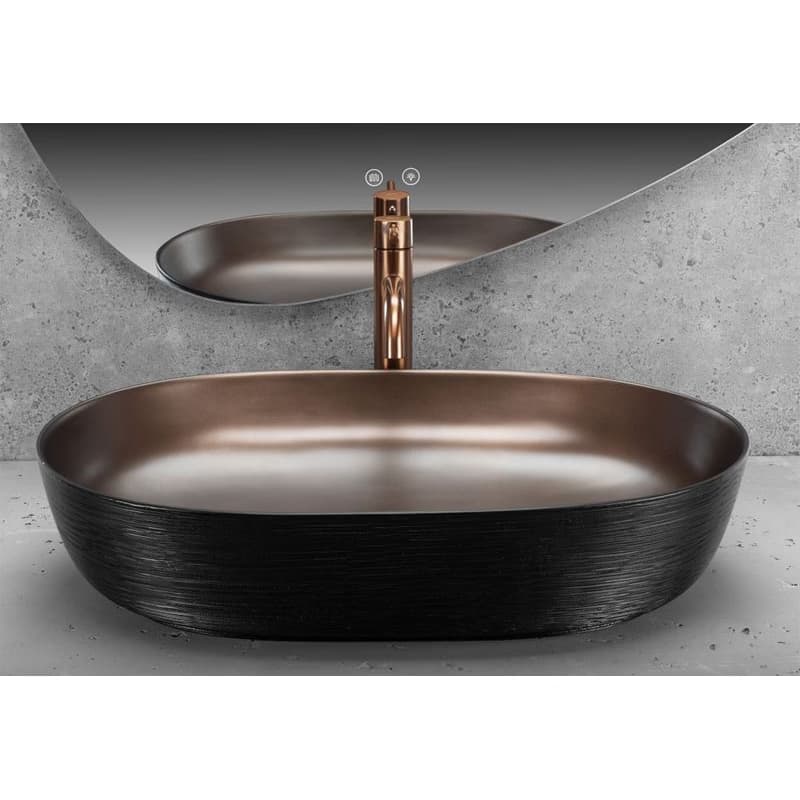 REA - Keramické umývadlo na dosku CLEO 61 Copper Bush / Black REA-U6383 5