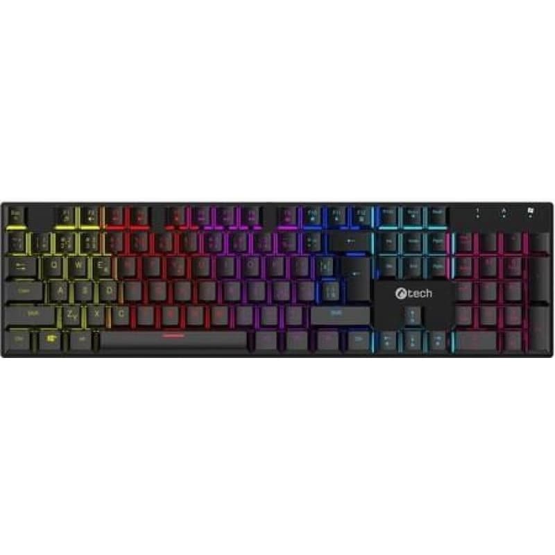 C-TECH mechanická klávesnica Morpheus, casual gaming, CZ/SK, červené spínače, RGB podsvietenie, USB 3