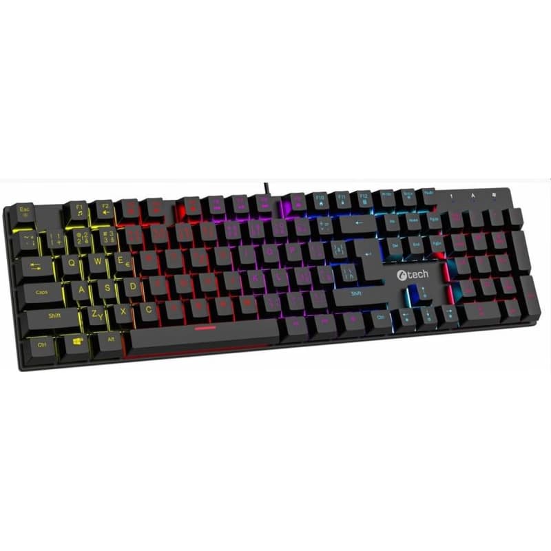 C-TECH mechanická klávesnica Morpheus, casual gaming, CZ/SK, červené spínače, RGB podsvietenie, USB 4