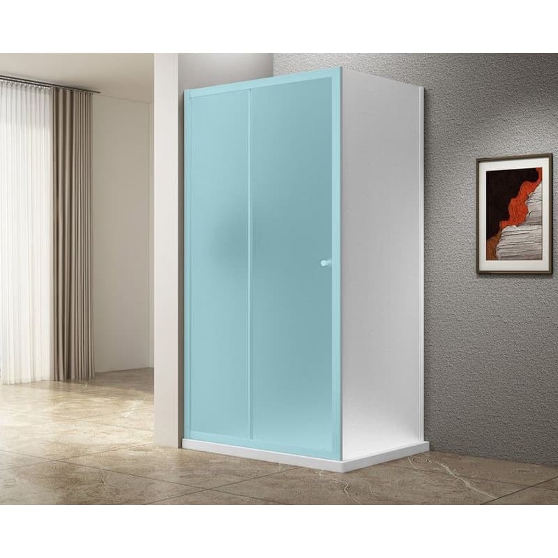 AQUALINE - UGGA bočná stena, 800, sklo Brick, biela AWP80 1