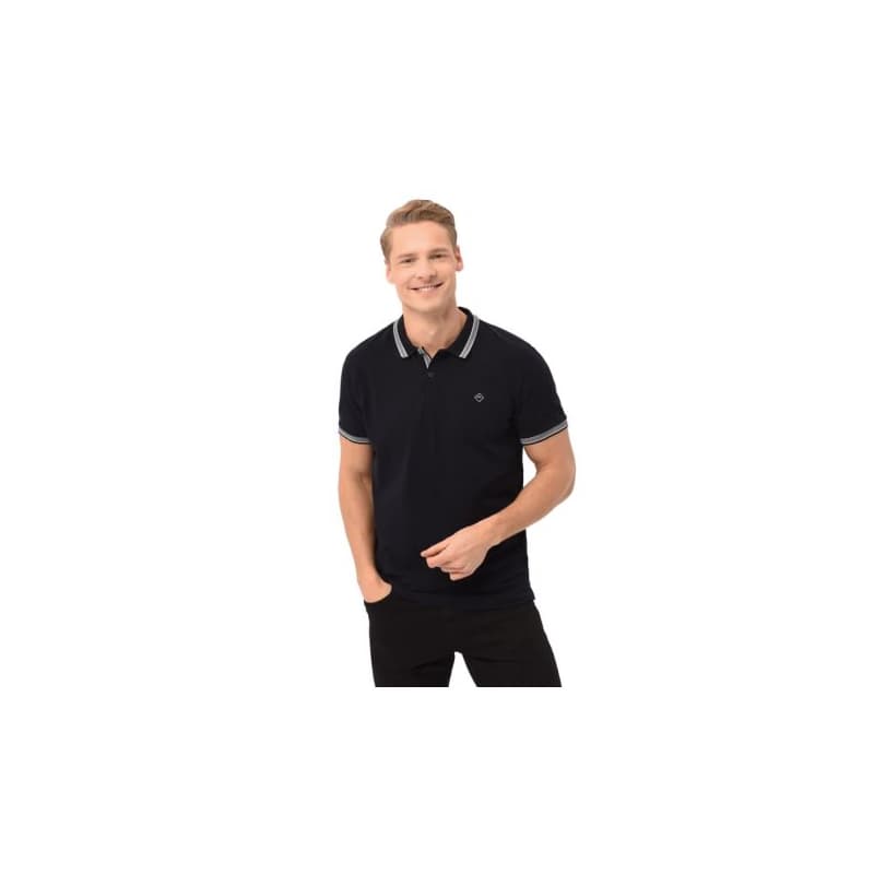 Pánske polo tričko s krátkym rukávom VOLCANO HARPER-600-NAVY