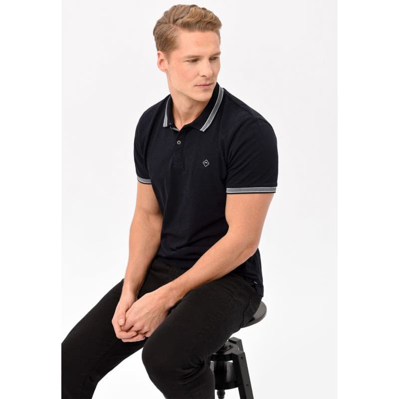 Pánske polo tričko s krátkym rukávom VOLCANO HARPER-600-NAVY 2