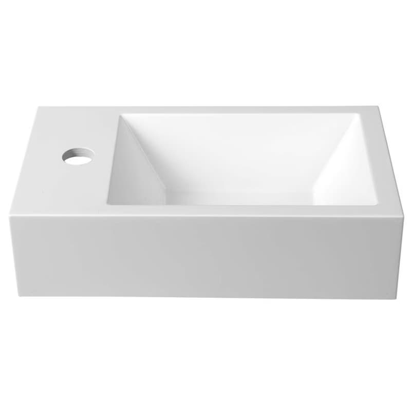 SAPHO - AMAROK liaty mramor umývadlo 40x22cm, biele, batéria vľavo AR400 2
