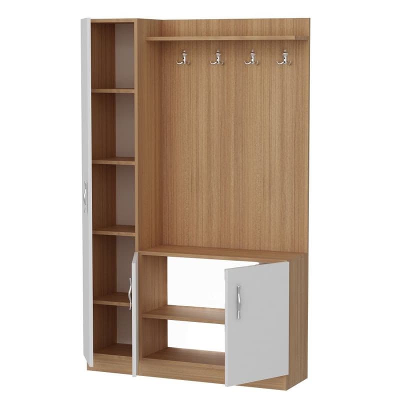 Predsieňová stena Naturel - Teak, White 2