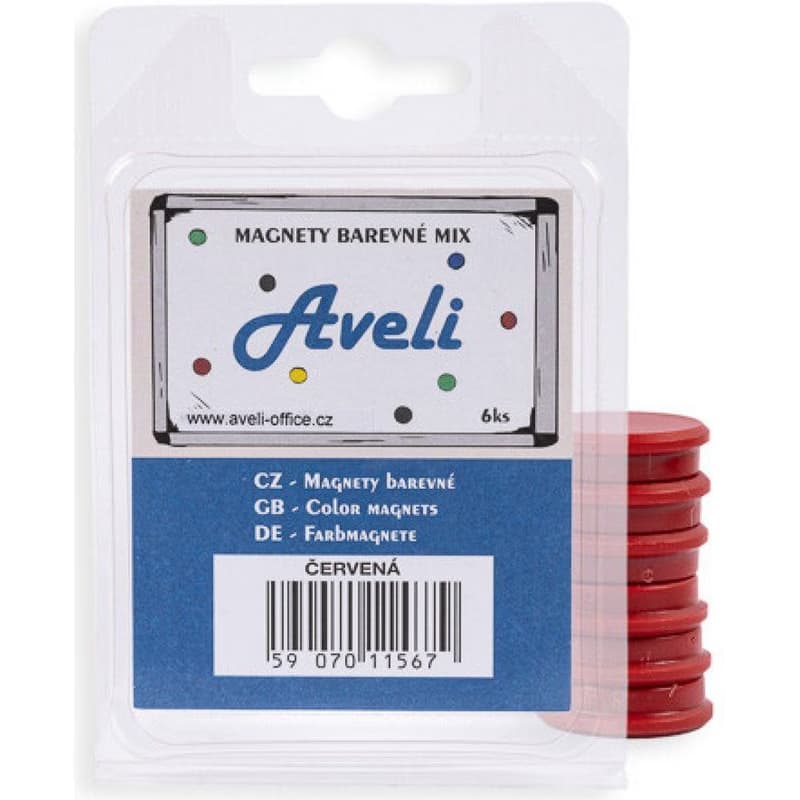 Set magnetov AVELI, červená farba 3