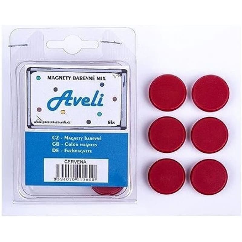 Set magnetov AVELI, červená farba 4