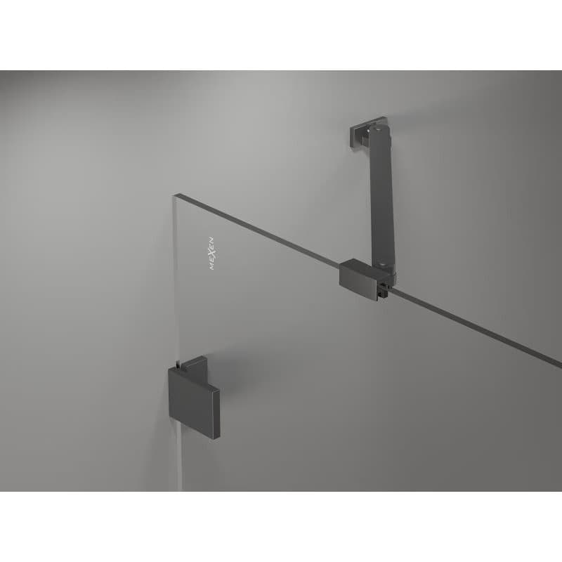 MEXEN/S - Lunar vaňová zástena FIX 80 x 150, transparent, grafit metal 897-080-000-95-00 2